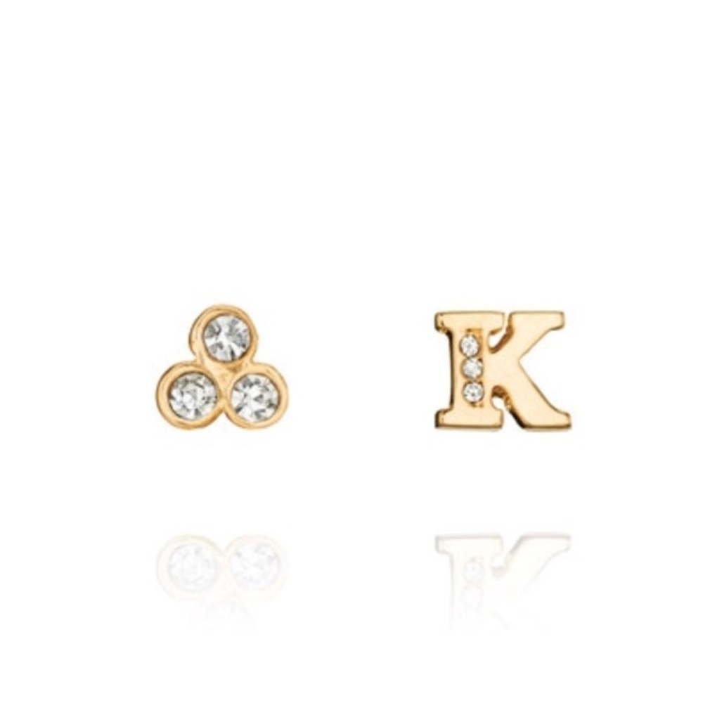 K Initial Earrings